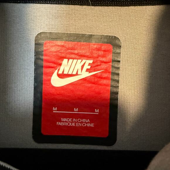 Nike Tech Sweatshirt Mens Medium Gray Full Zip Tech Fleece Swoosh Stretch Flaw - Picture 7 of 12